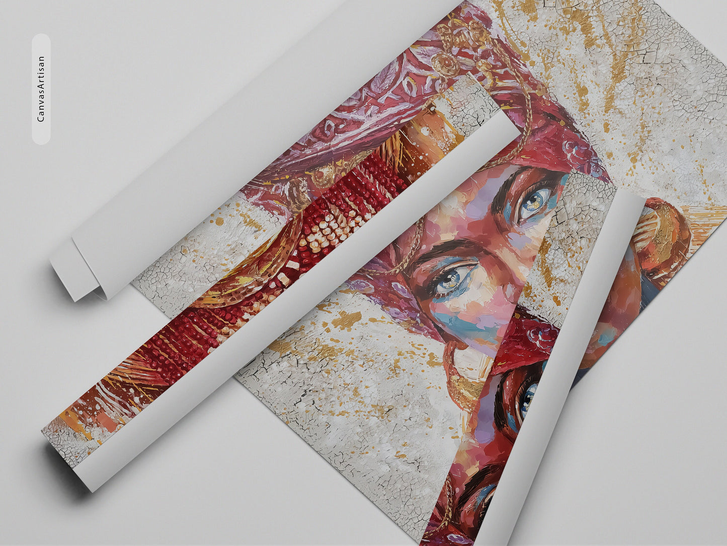 Afro Woman with Gold Accessories Canvas, African Wall Art, Canvas Print,Minimalist Home Decor, Modern Art Paintings,People Portraits