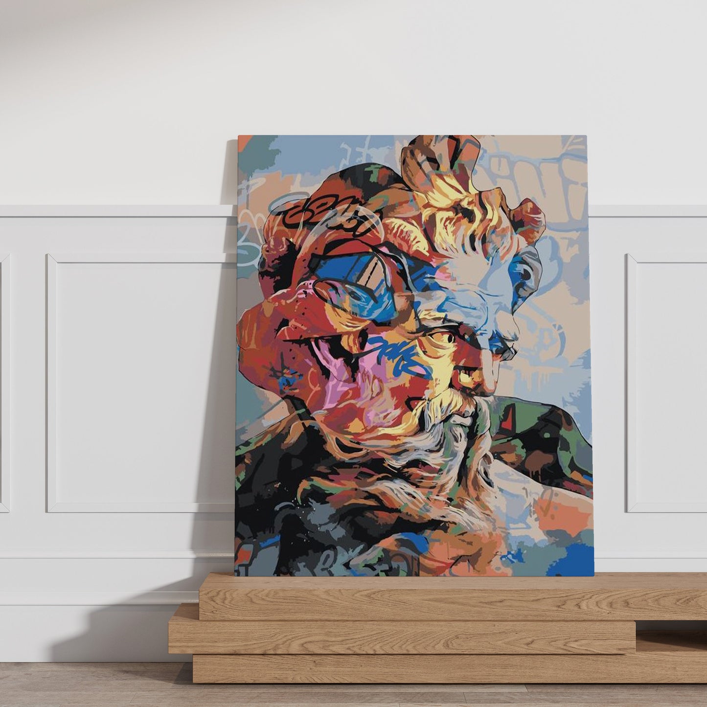 Ancient Greek Graffiti Canvas, Abstract Canvas, Banksy Canvas Print, Minimalist Home Decor,Artistic Wonders Modern Art Paintings