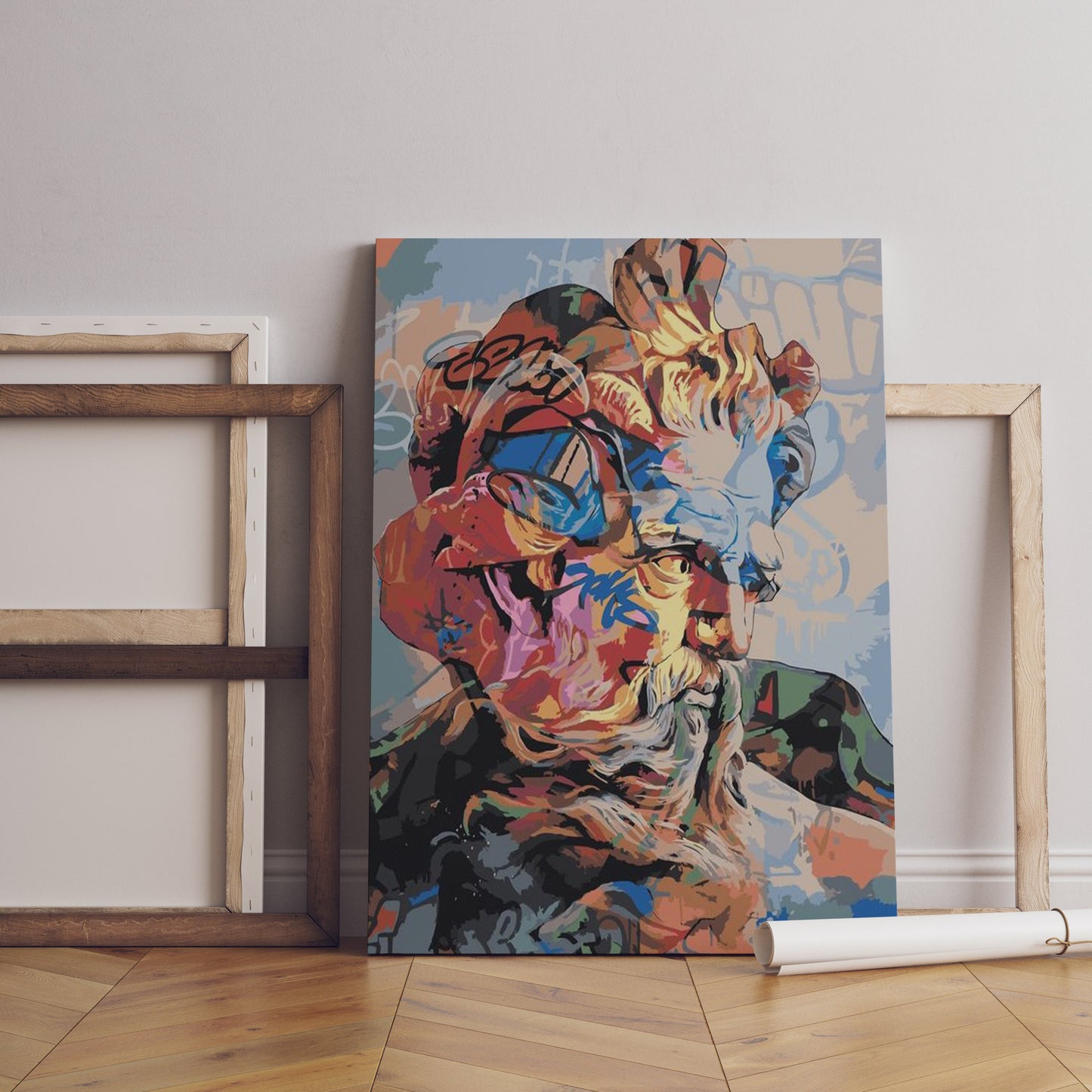 Ancient Greek Graffiti Canvas, Abstract Canvas, Banksy Canvas Print, Minimalist Home Decor,Artistic Wonders Modern Art Paintings