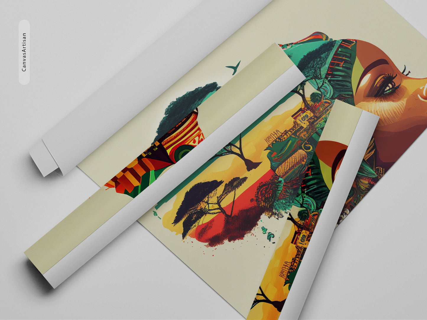 African Motifs Canvas, African Canvas, Woman Canvas Print, Ethnic Artwork, African American Art, African Inspired Decor
