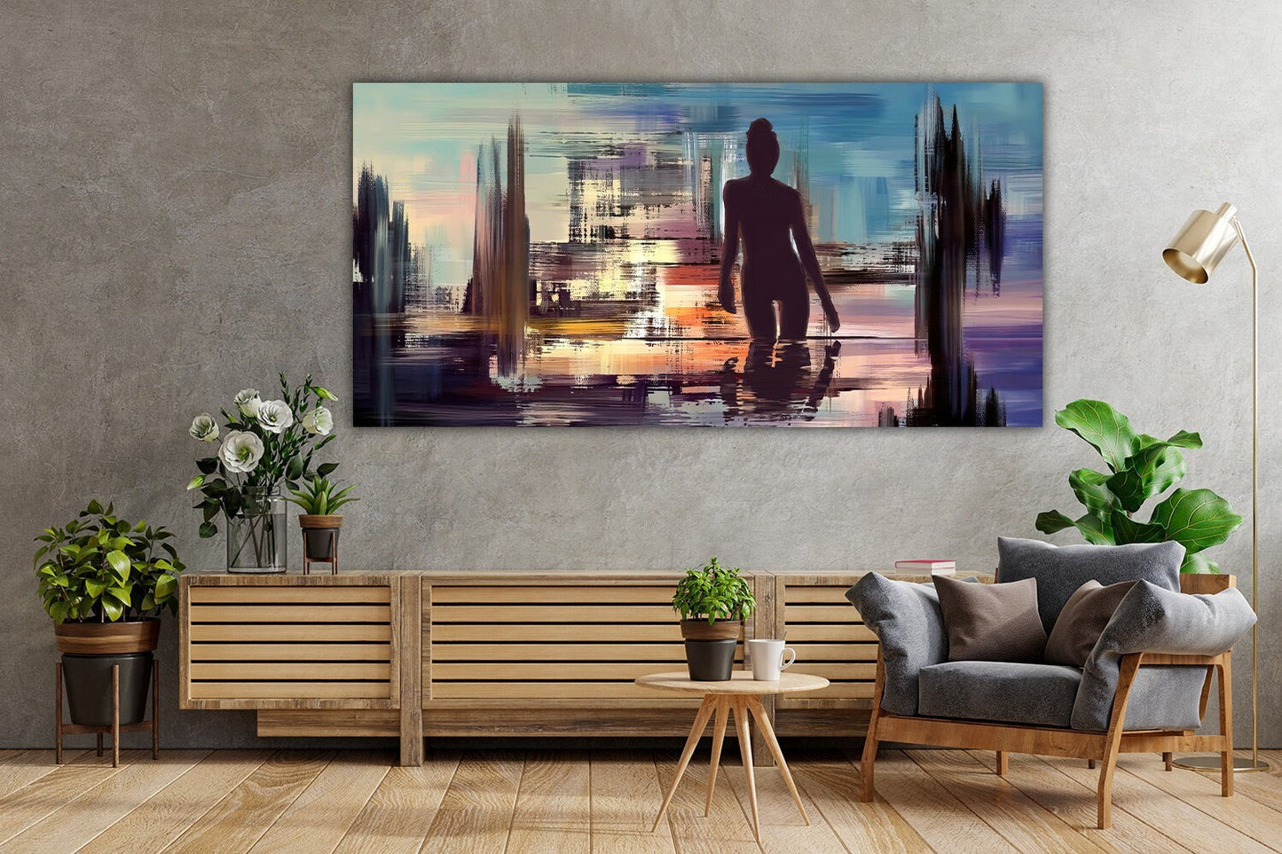 Abstract Nude Woman, Abstract Woman Canvas Art, Naked Woman, Abstract Canvas Painting, Women Canvas Print, Modern Canvas Decor