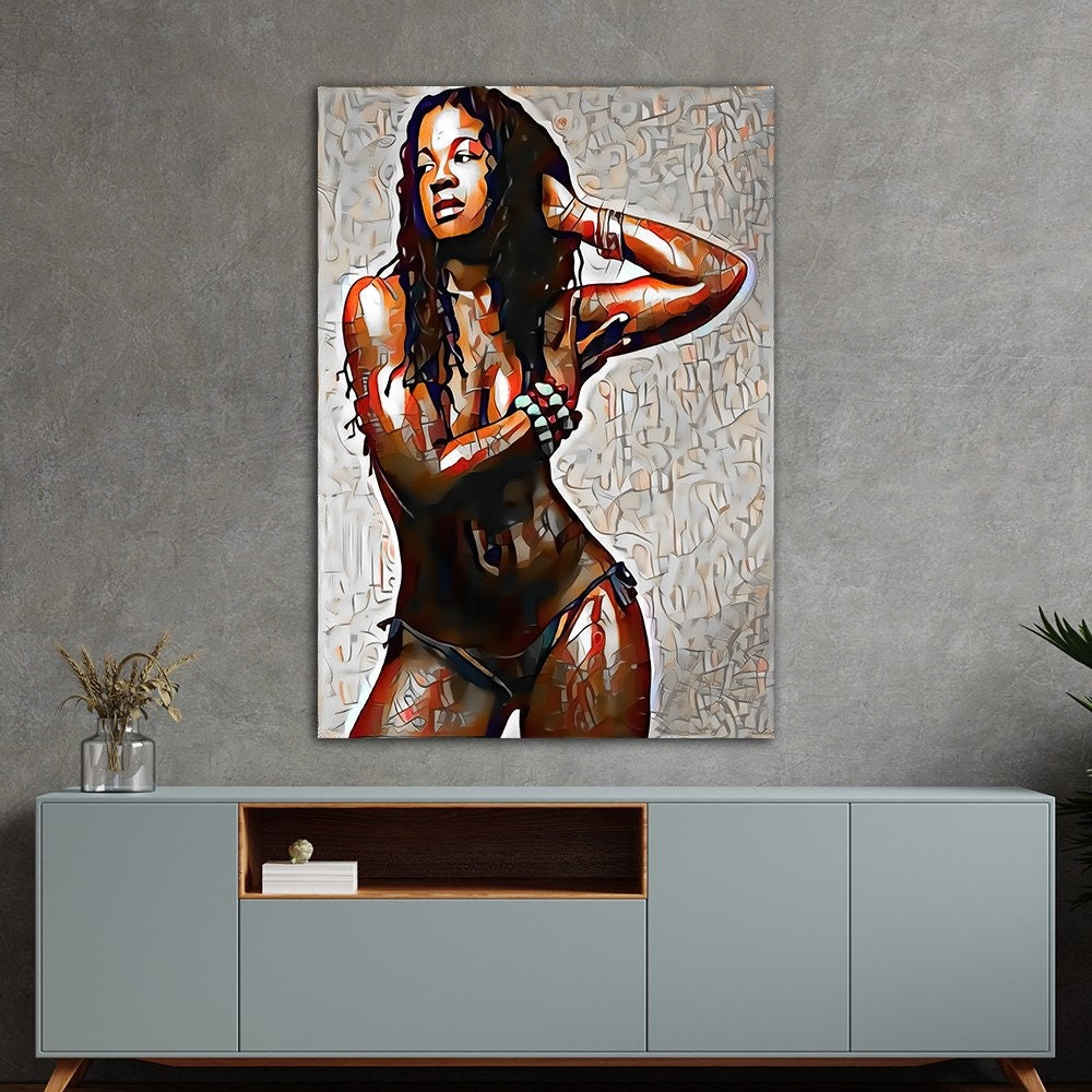a painting of a woman in a bathing suit