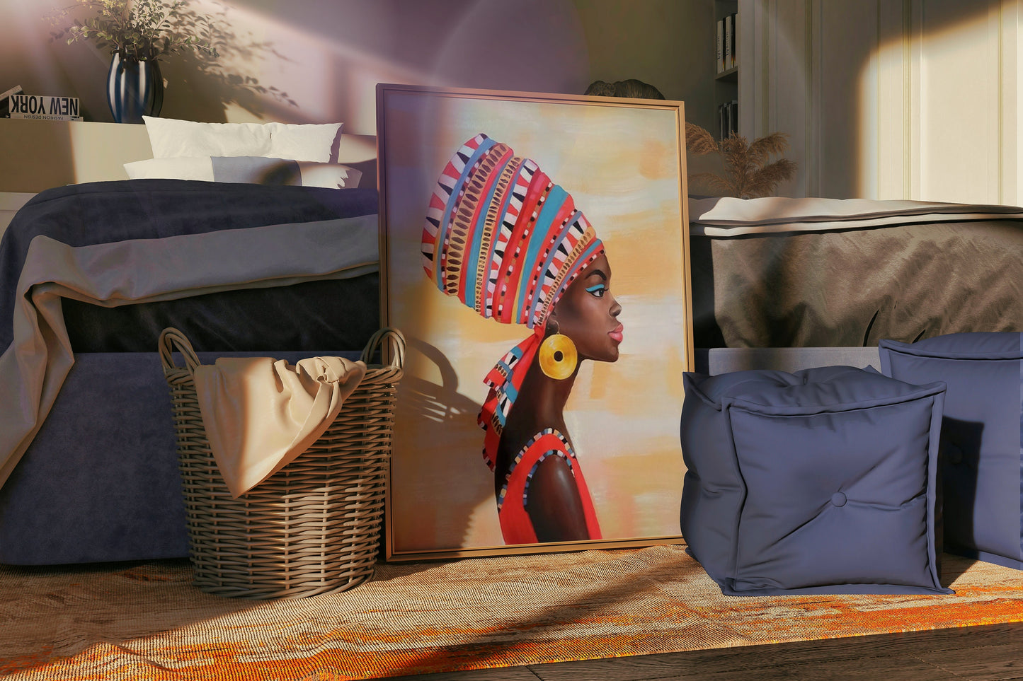 African Woman Art, African Woman Canvas, African Beauty Print, African Wall Art, Ethnic Canvas Print, Ethnic Woman Poster, Ready To Hang