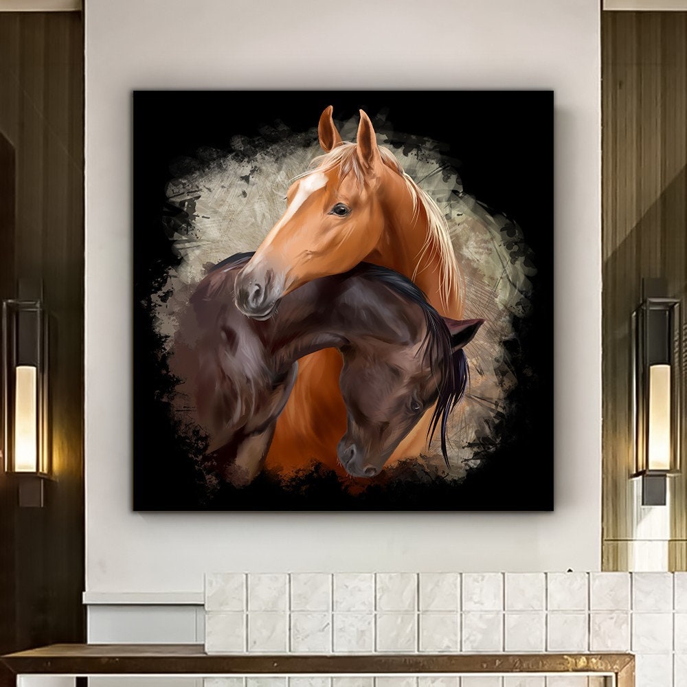a couple of horses standing next to each other