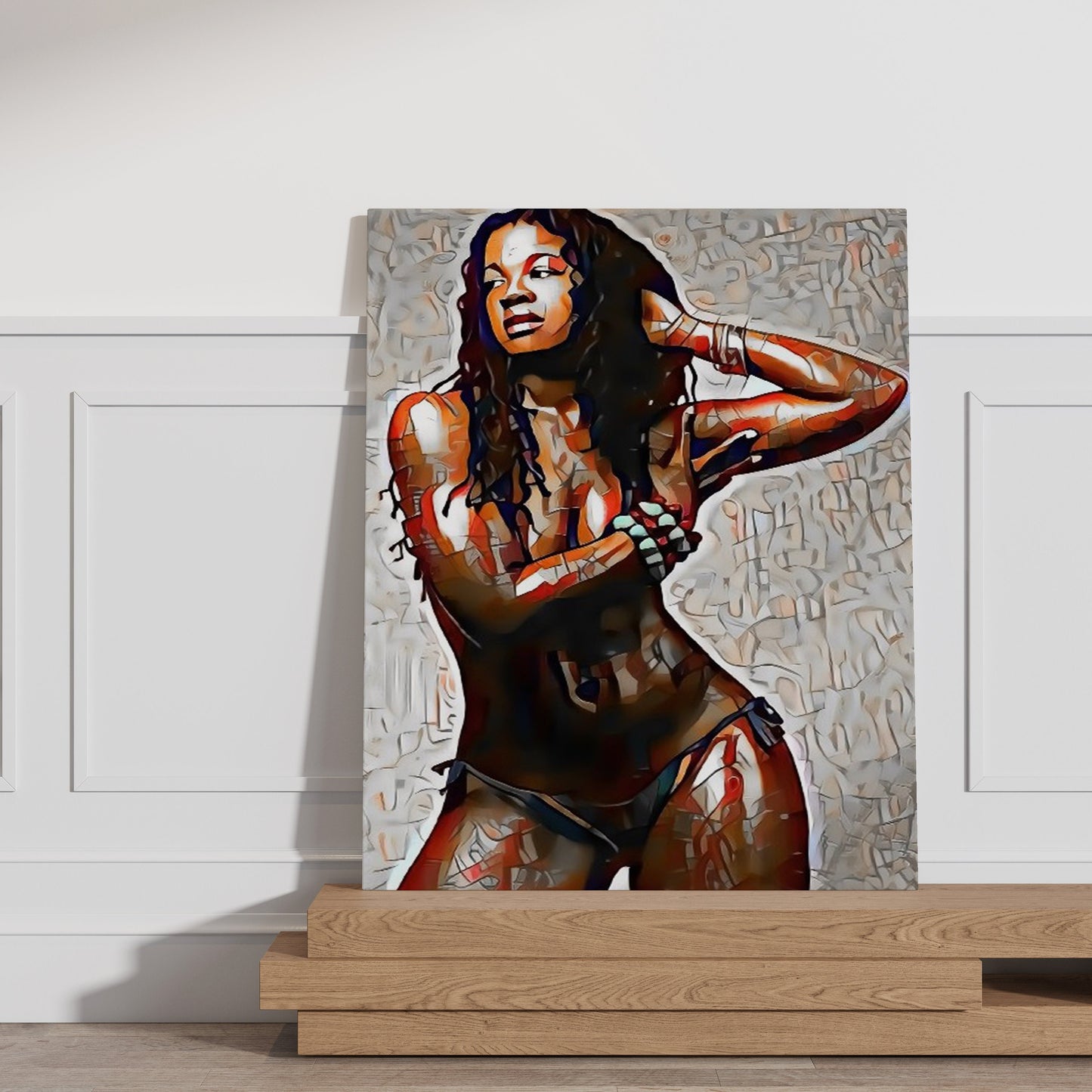 a painting of a woman with dreadlocks on her head