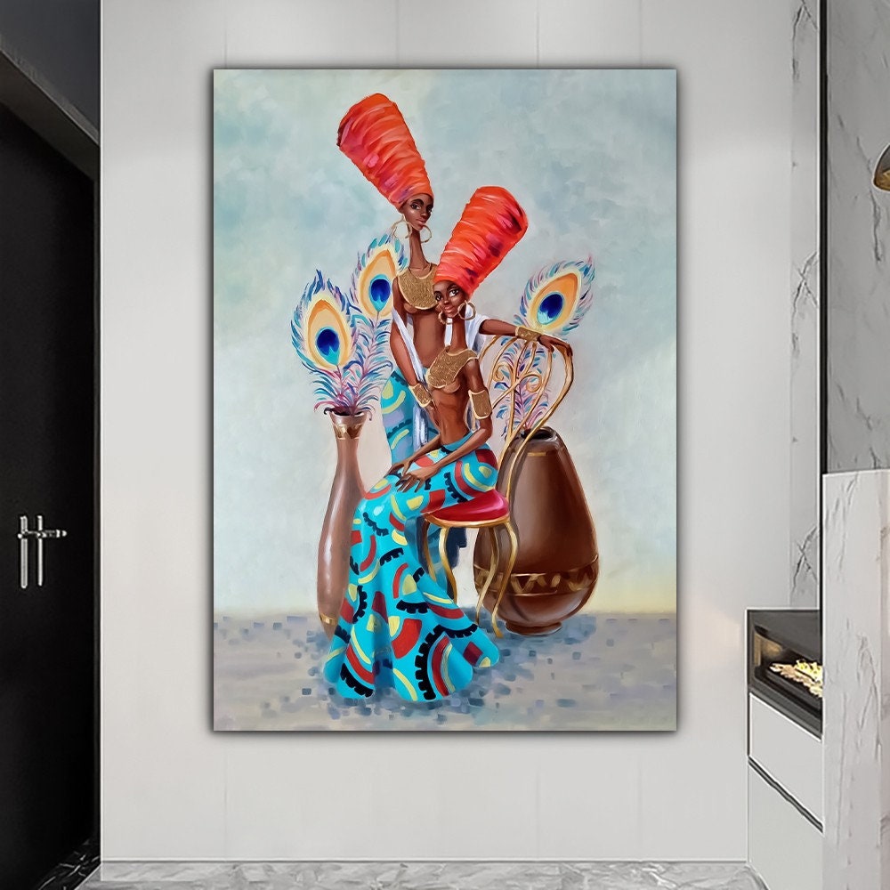 African Wall Art, Ethnic Canvas, Colorful Wall Art, South African Art, Wall Art Print, African Woman Print, Woman Poster, Ready To Hang