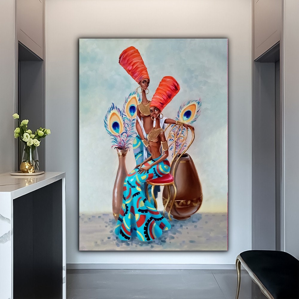 African Wall Art, Ethnic Canvas, Colorful Wall Art, South African Art, Wall Art Print, African Woman Print, Woman Poster, Ready To Hang