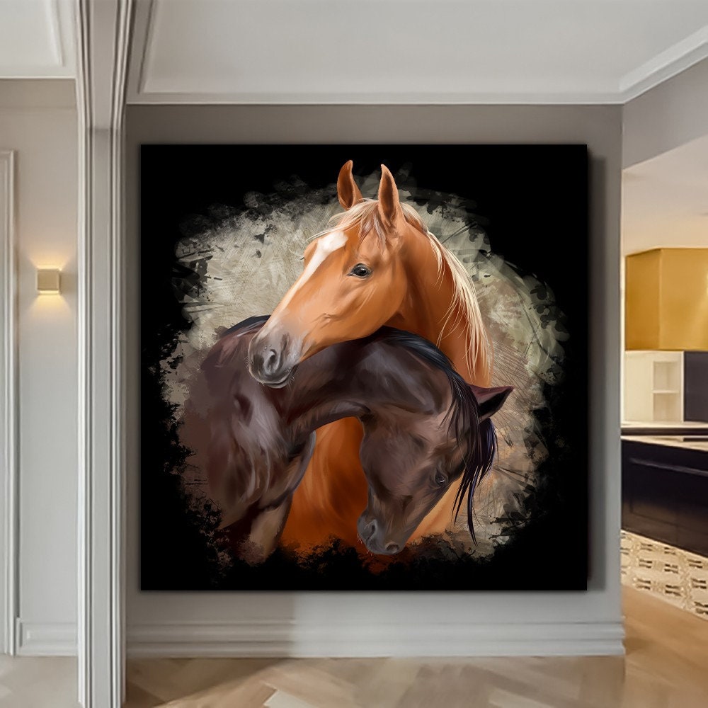 a couple of horses standing next to each other