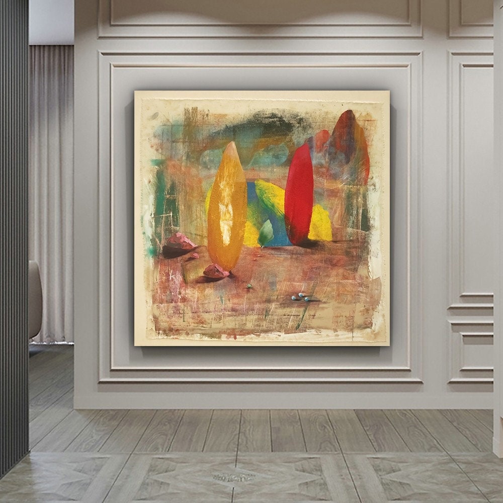 a painting on a wall in a room
