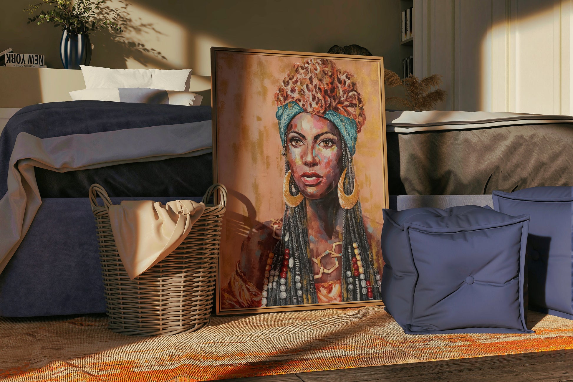 a picture of a woman with a headdress on