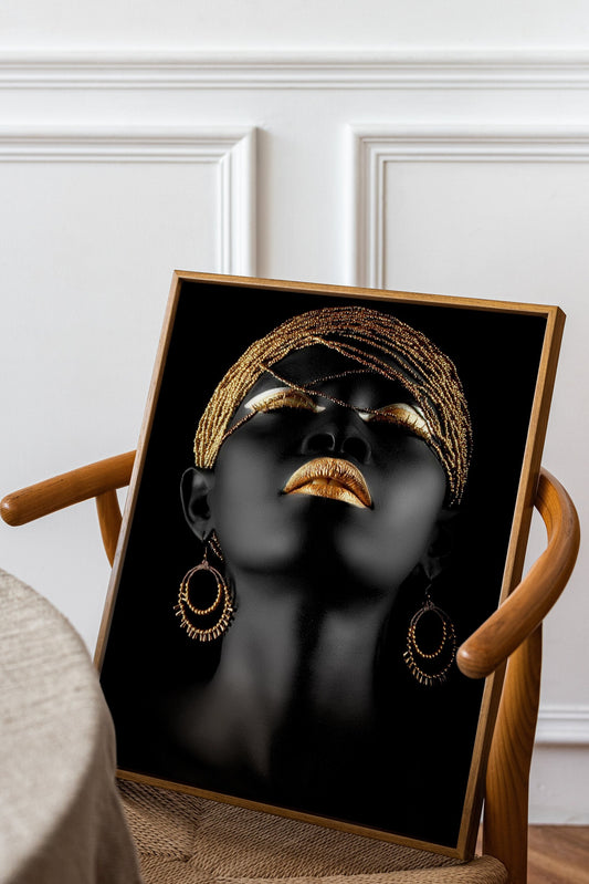 a picture of a woman&#39;s face on a chair