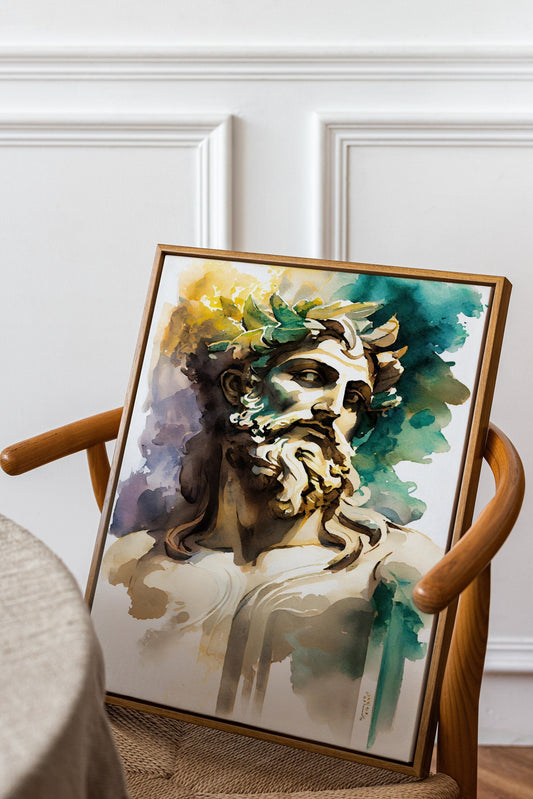 a painting of a man with a beard on a chair