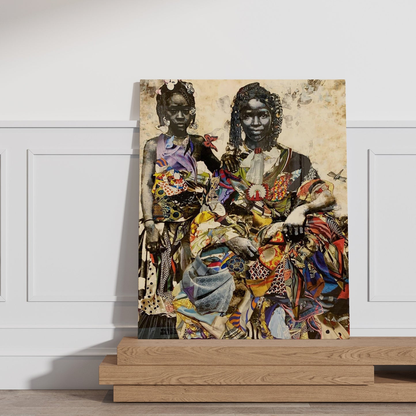 African Woman and Child in Cultural Decorative Dress Canvas, Wall Art Canvas, Canvas Print,Minimalist Home Decor,Artistic Wonders