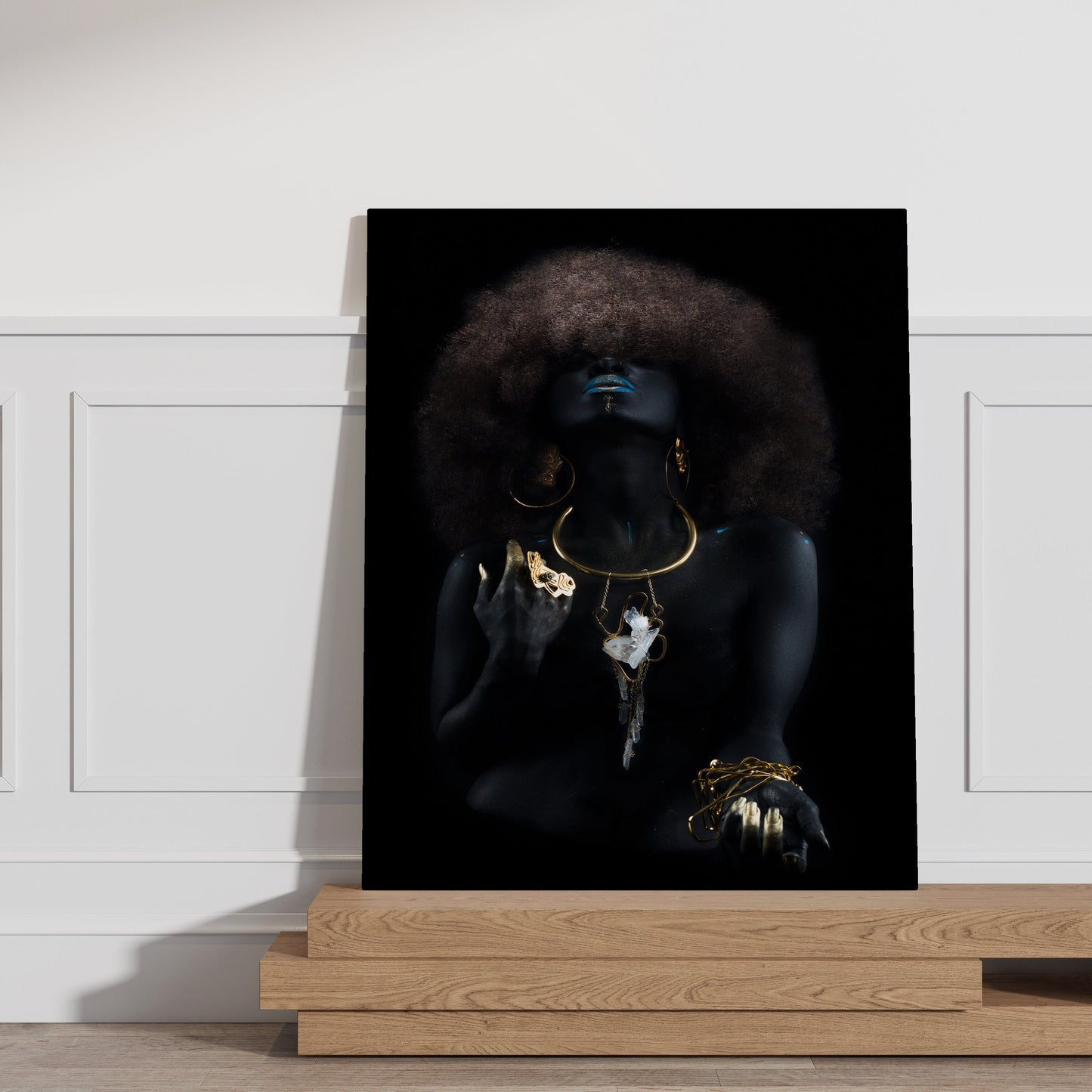 African Woman with Black Hair Canvas, African Canvas, Woman  Canvas Print, Minimalist Home Decor,Modern Art Paintings