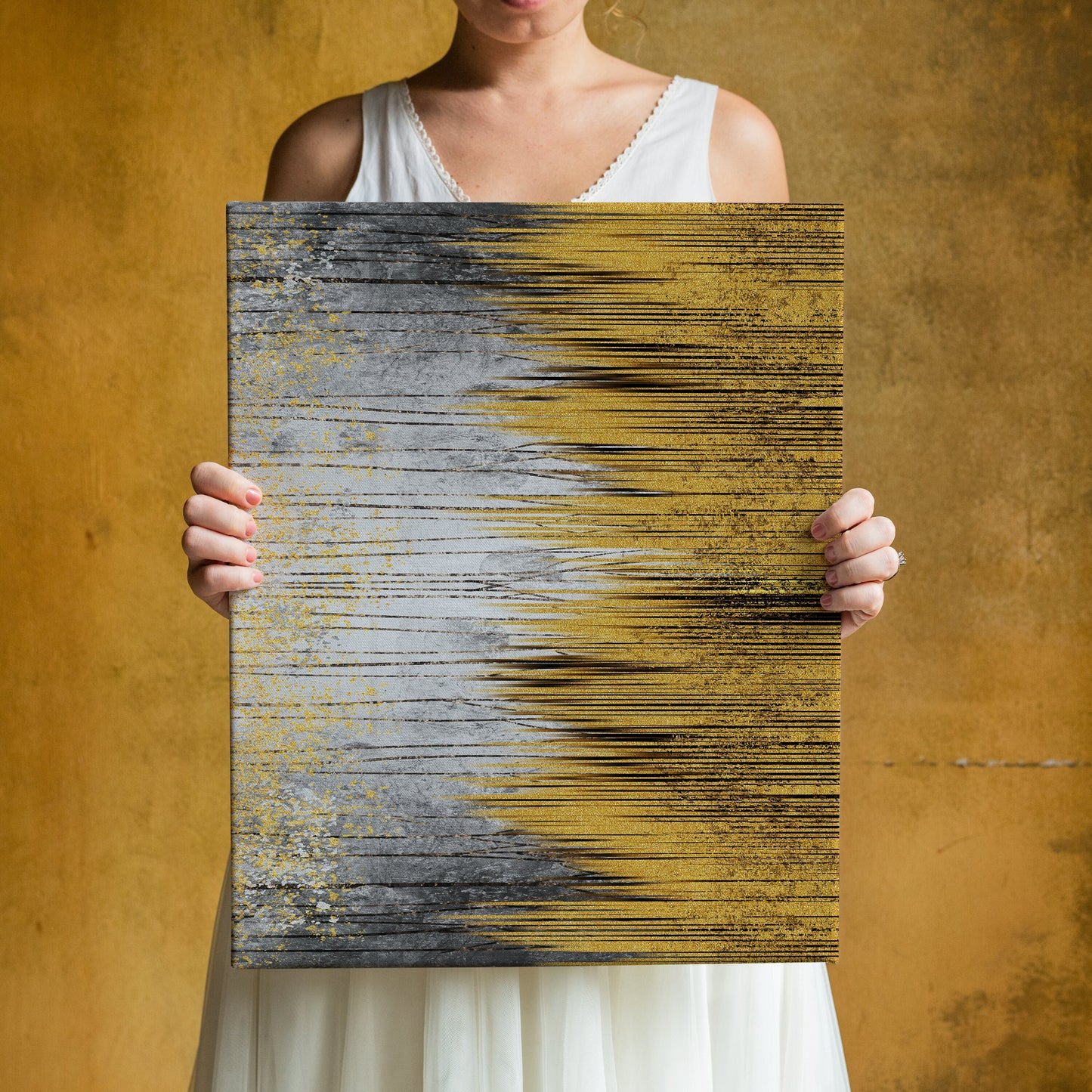 Abstract Gold Canvas, Gold Canvas, Abstract Art, Living Room, Wall Decor