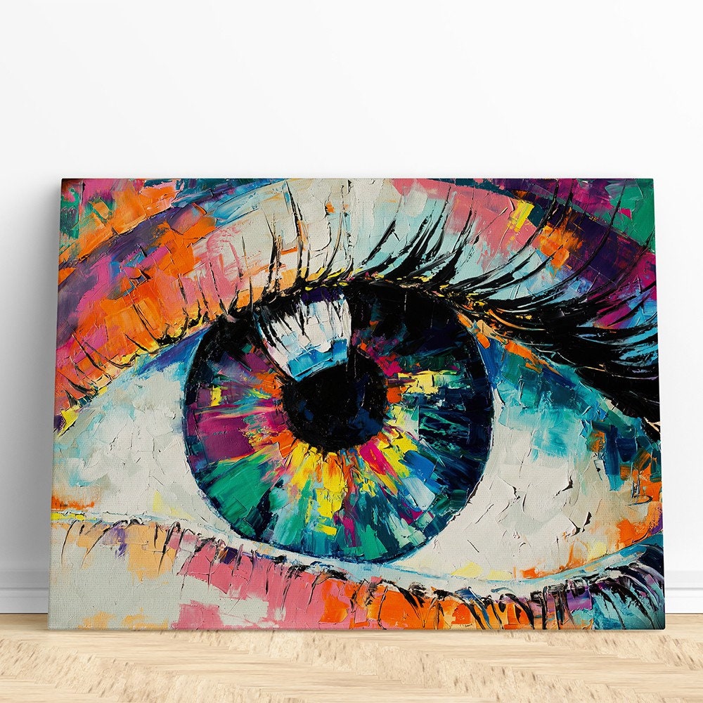 Abstract Eye Canvas Print, Colorful Wall Art, Abstract Wall Decoration, Eye Poster,Modern Art