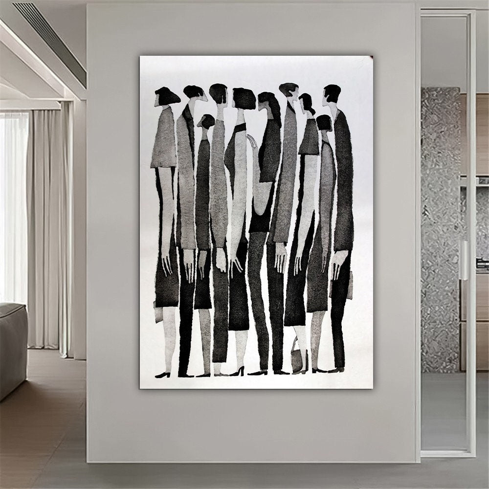 Abstract People Paintings On Canvas,People Wall Art,Abstract Print Art,Minimalist Person Canvas Painting,Ready To Hang,Modern Room Decor