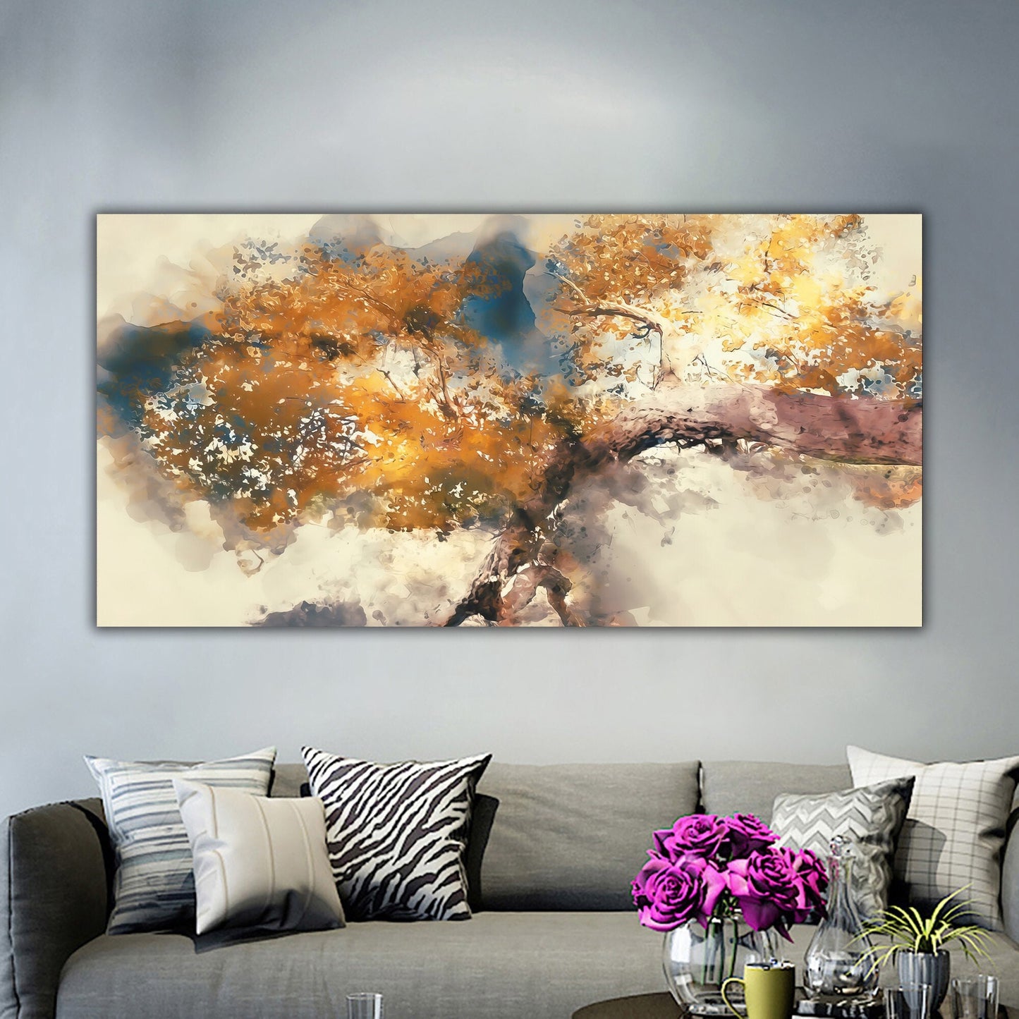 Abstract Tree Canvas Print, Tree Wall Decor, Tree Print For Living Room, Modern Abstract Art, Tree Print