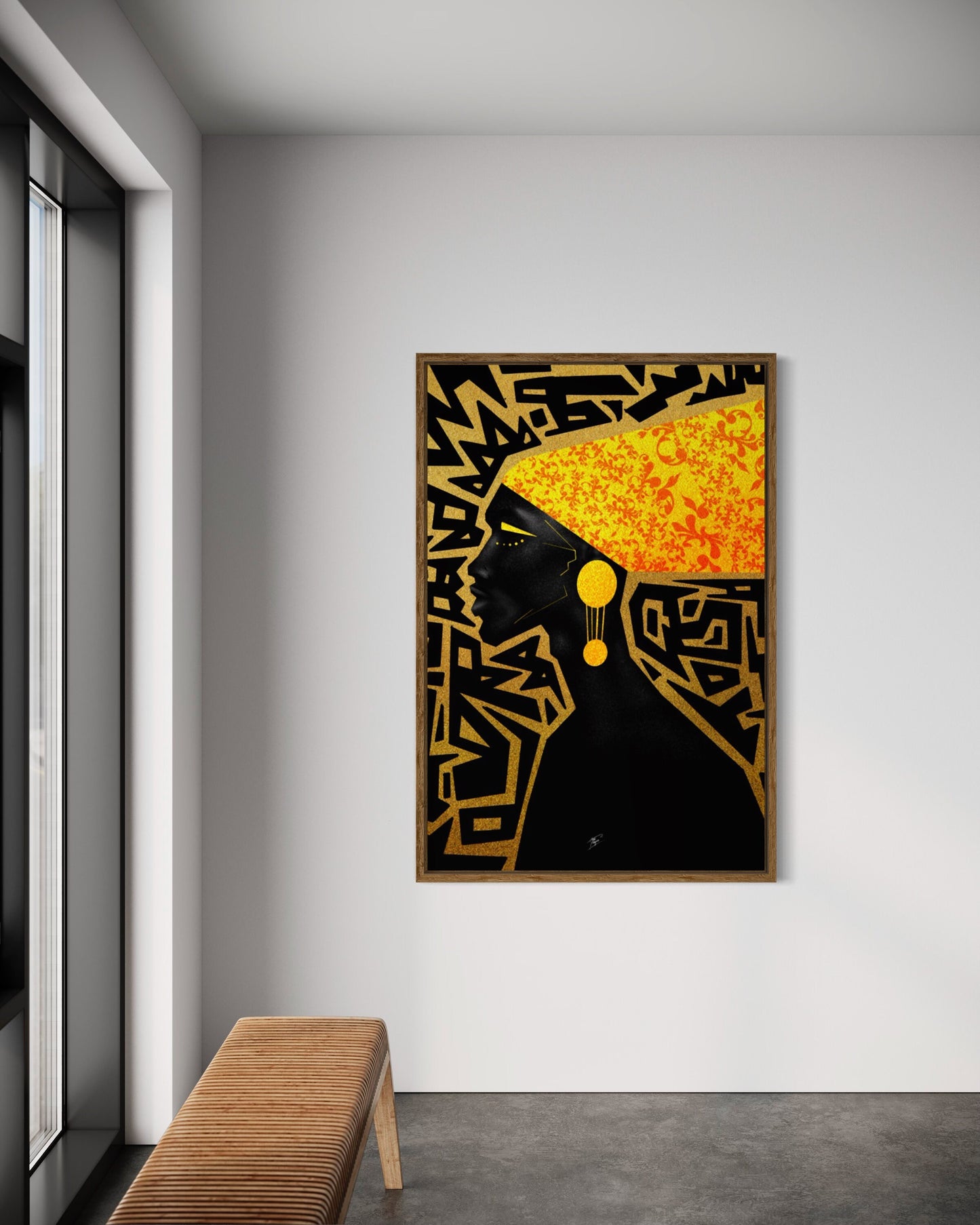 Abstract Gold Themed Human, Gold Art, Gold Accessory, Gold Motifs, Wall Art