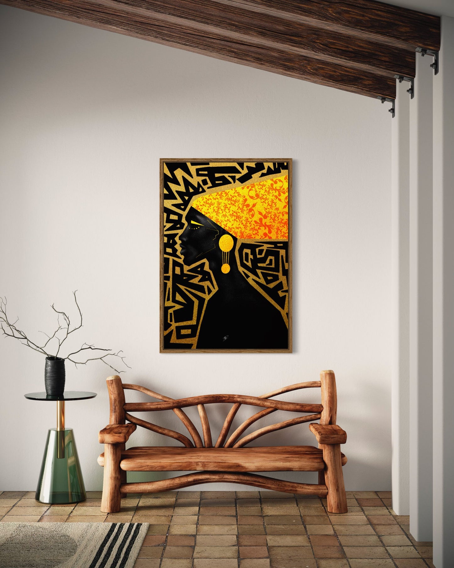 Abstract Gold Themed Human, Gold Art, Gold Accessory, Gold Motifs, Wall Art