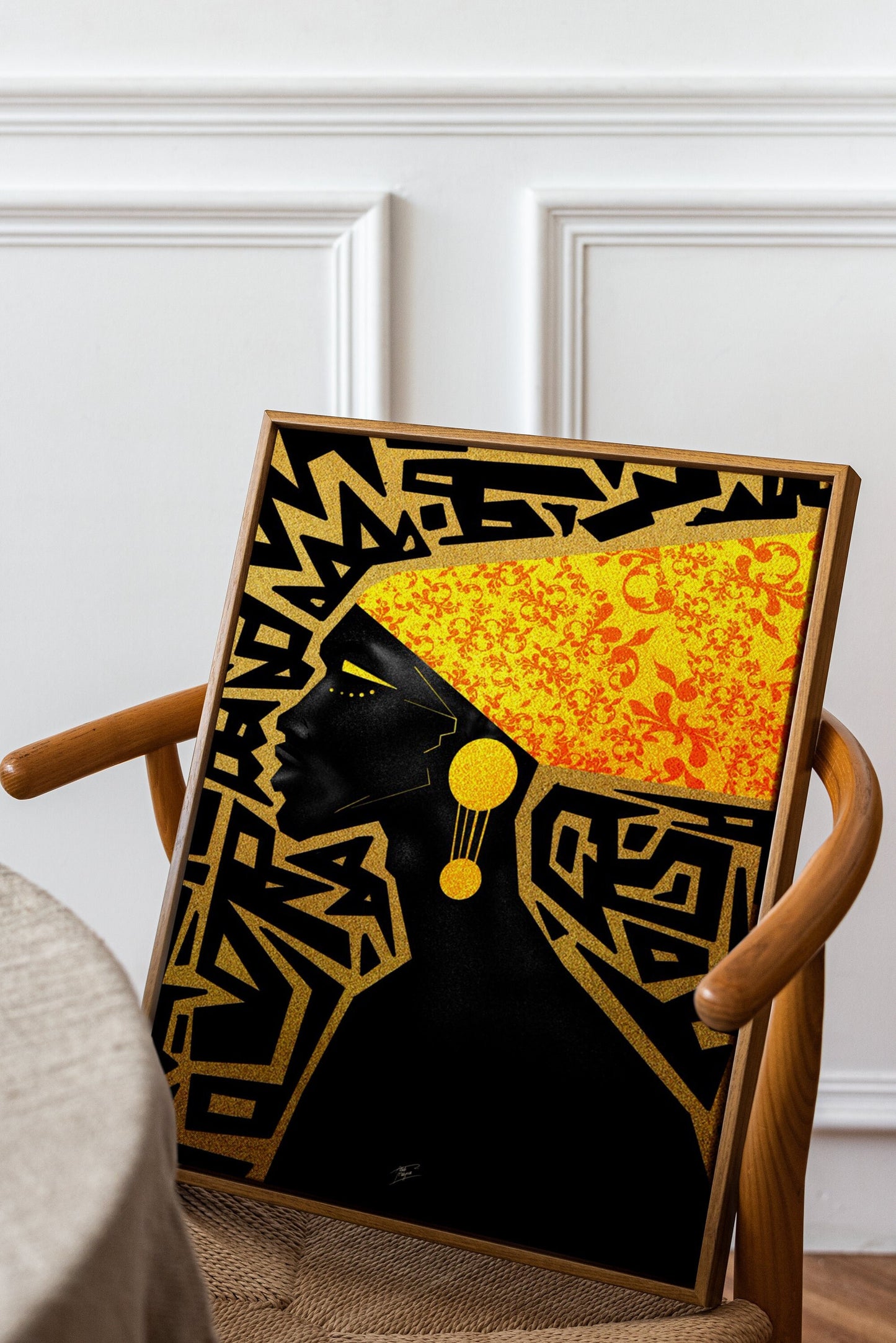 Abstract Gold Themed Human, Gold Art, Gold Accessory, Gold Motifs, Wall Art