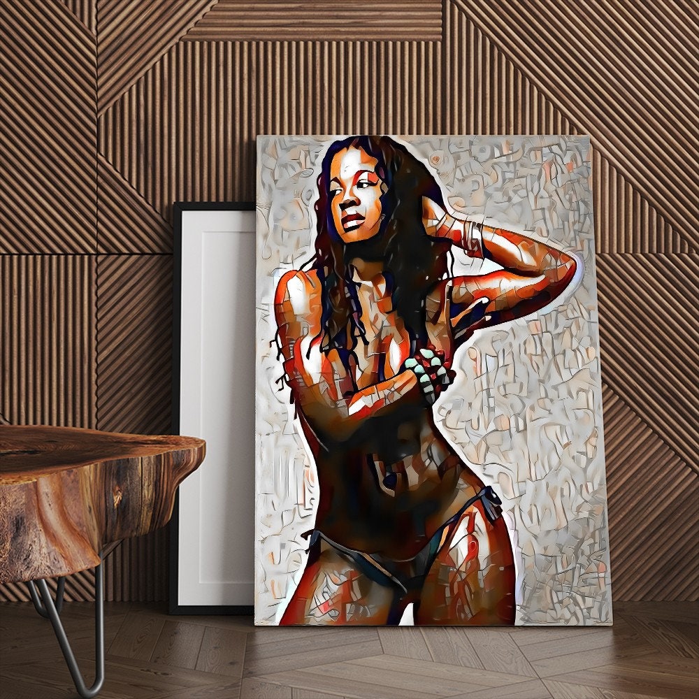 a painting of a woman in a bathing suit
