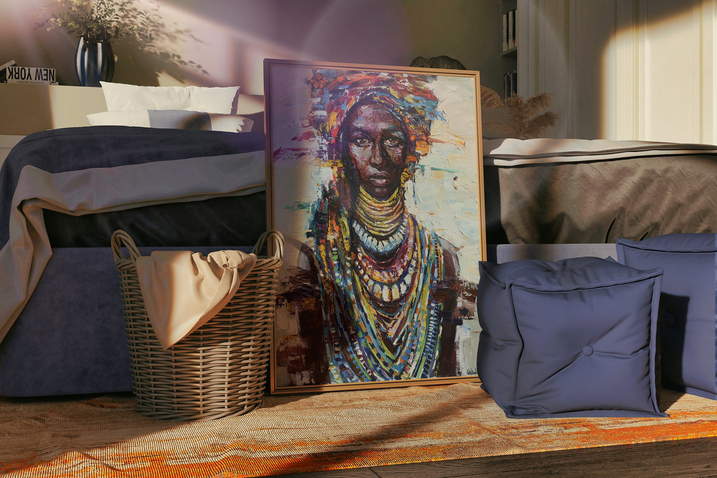 African Woman Art, African Woman Canvas, African American Beauty, Ethnic Canvas Print,Canvas Wall Decor