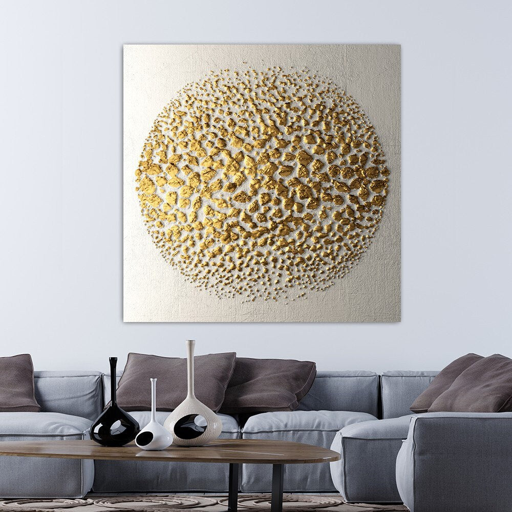 Abstract Modern Canvas Painting, Abstract Gold Art, Gold Canvas Print, Gold Color Canvas Painting, Home Wall Decoration, Modern Canvas Art