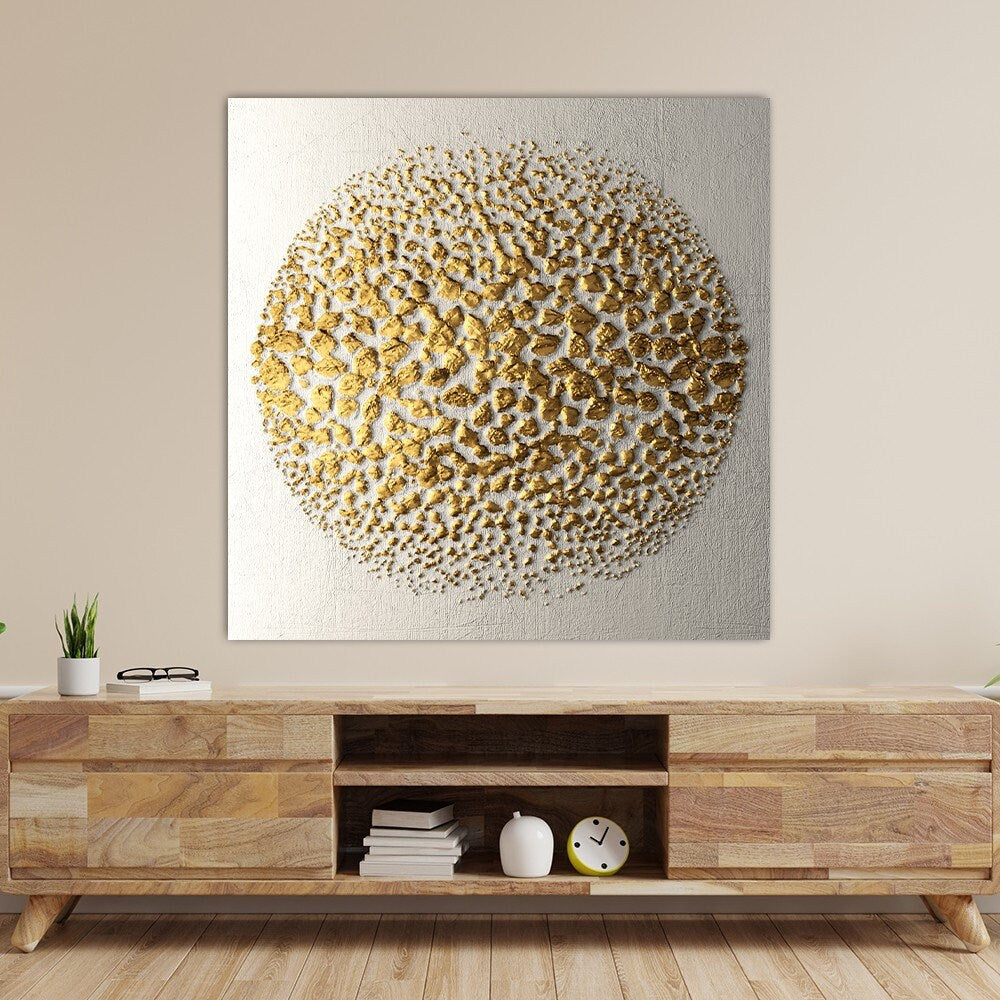 Abstract Modern Canvas Painting, Abstract Gold Art, Gold Canvas Print, Gold Color Canvas Painting, Home Wall Decoration, Modern Canvas Art