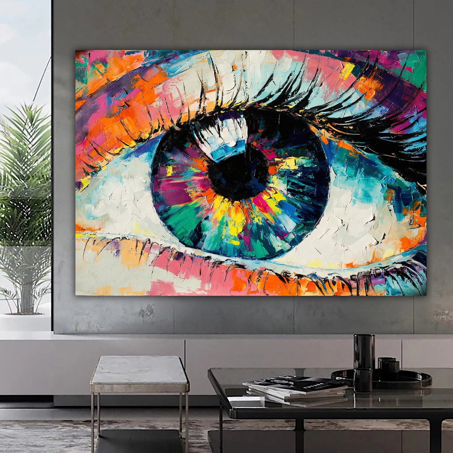 Abstract Eye Canvas Print, Colorful Wall Art, Abstract Wall Decoration, Eye Poster,Modern Art