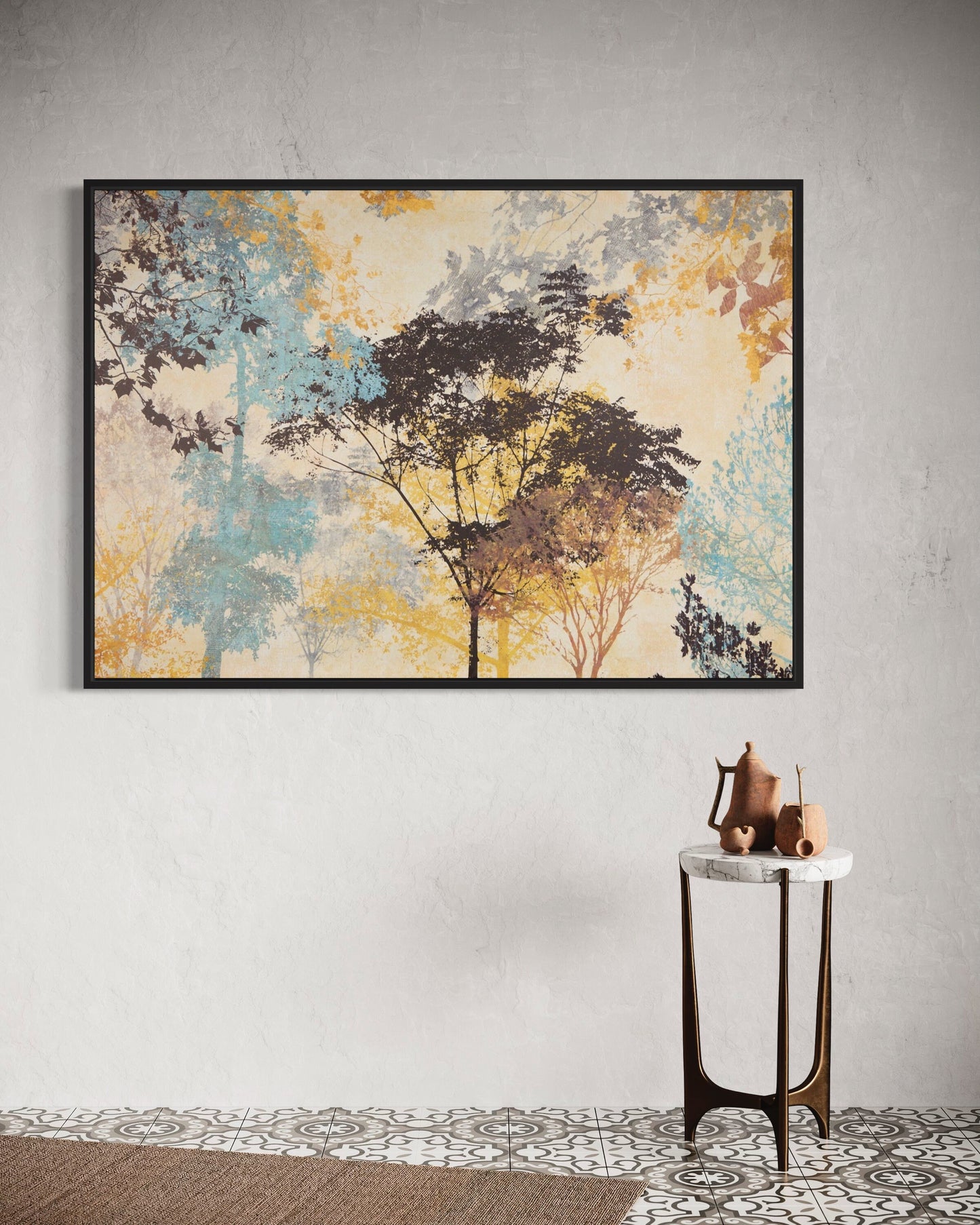 Abstract Tree Canvas Print, Autumn Tree, Tree Canvas Art, Yellow Tree Wall Decor, Wall Art For Home