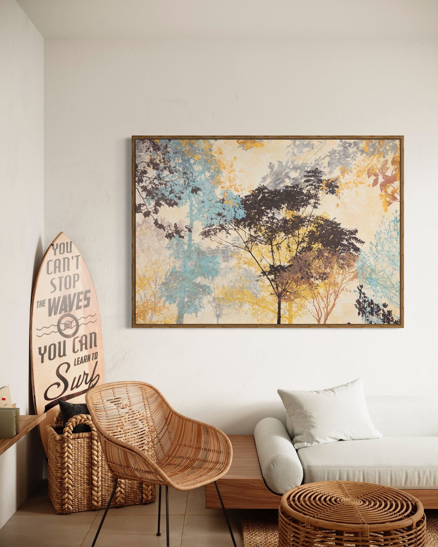 Abstract Tree Canvas Print, Autumn Tree, Tree Canvas Art, Yellow Tree Wall Decor, Wall Art For Home