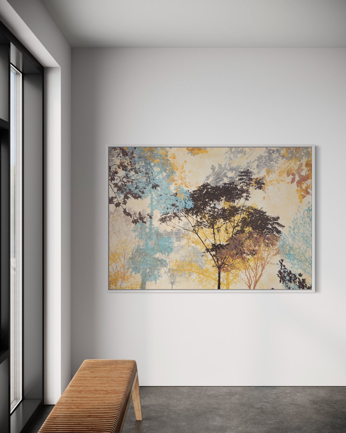 Abstract Tree Canvas Print, Autumn Tree, Tree Canvas Art, Yellow Tree Wall Decor, Wall Art For Home