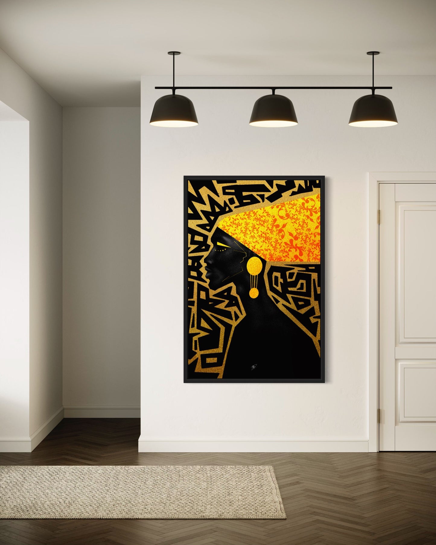 Abstract Gold Themed Human, Gold Art, Gold Accessory, Gold Motifs, Wall Art