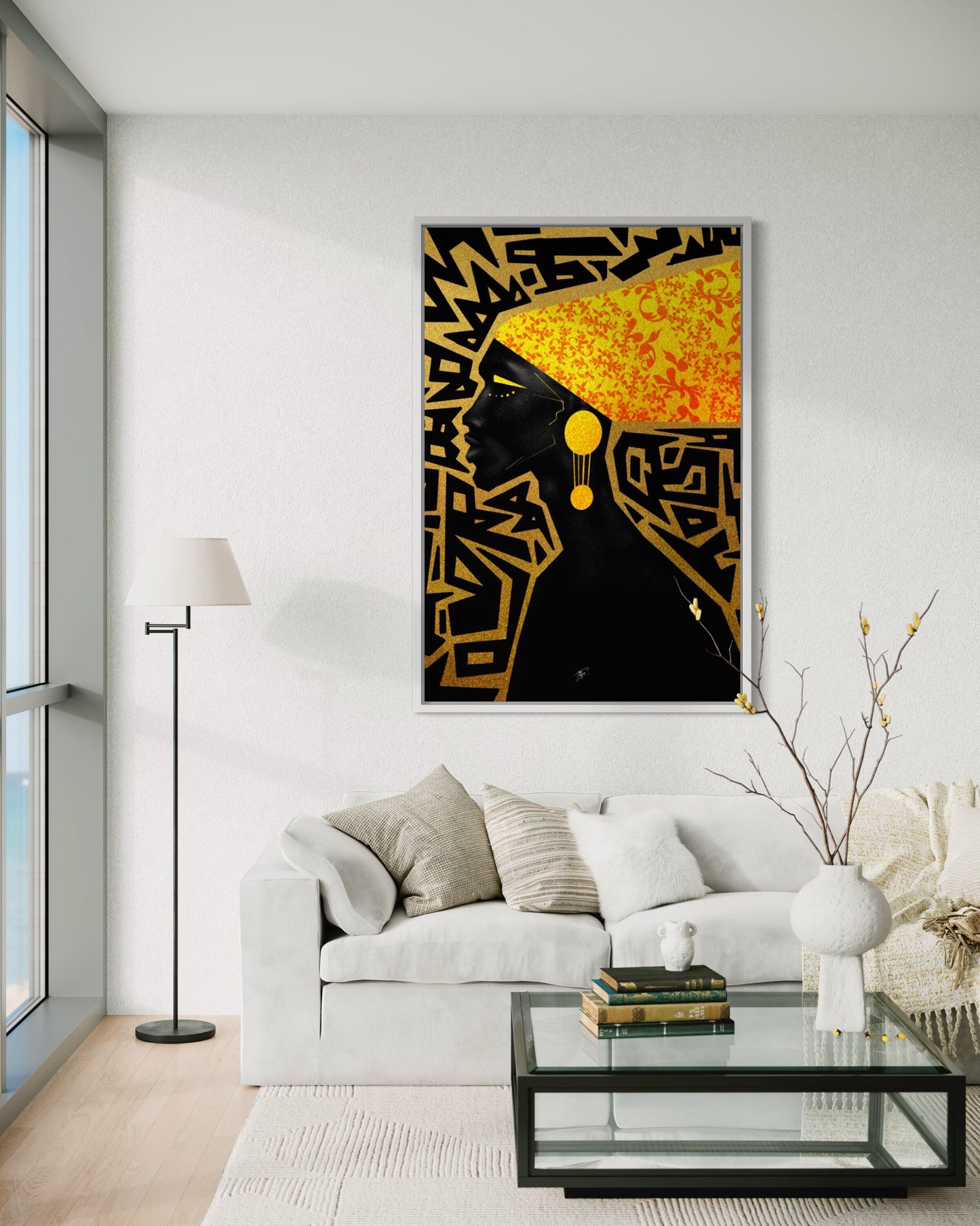 Abstract Gold Themed Human, Gold Art, Gold Accessory, Gold Motifs, Wall Art