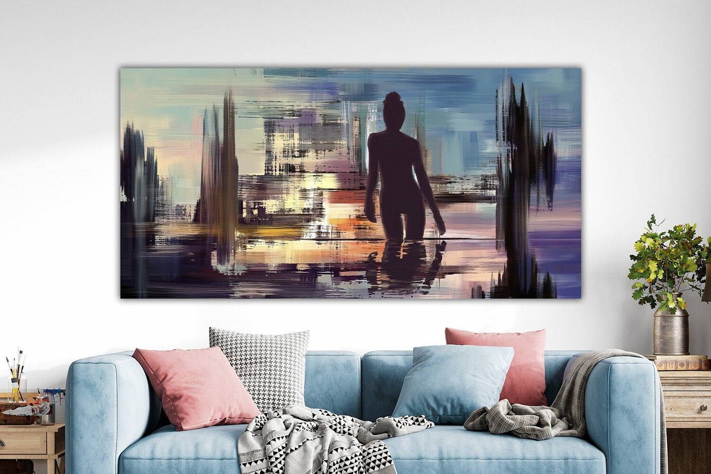 Abstract Nude Woman, Abstract Woman Canvas Art, Naked Woman, Abstract Canvas Painting, Women Canvas Print, Modern Canvas Decor