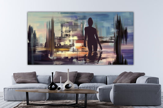 Abstract Nude Woman, Abstract Woman Canvas Art, Naked Woman, Abstract Canvas Painting, Women Canvas Print, Modern Canvas Decor