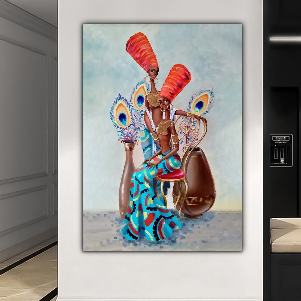 African Wall Art, Ethnic Canvas, Colorful Wall Art, South African Art, Wall Art Print, African Woman Print, Woman Poster, Ready To Hang