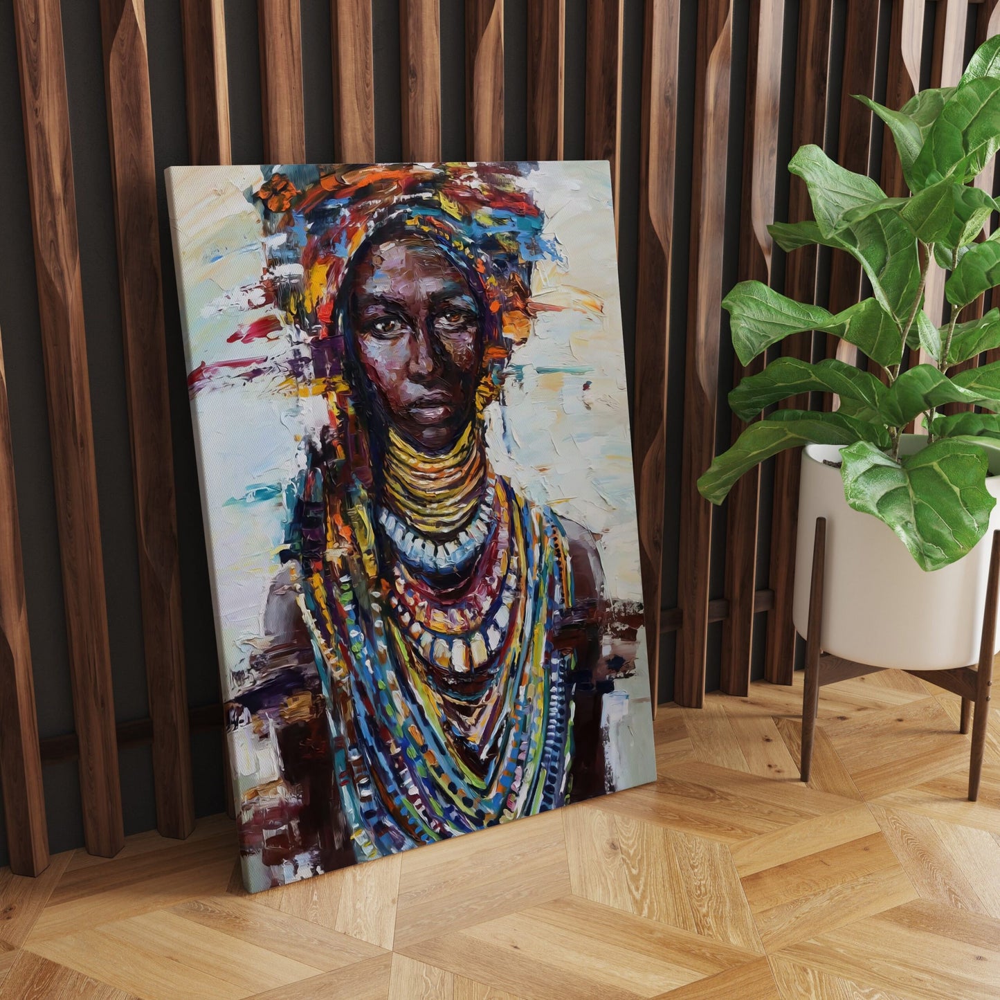 African Woman Art, African Woman Canvas, African American Beauty, Ethnic Canvas Print,Canvas Wall Decor