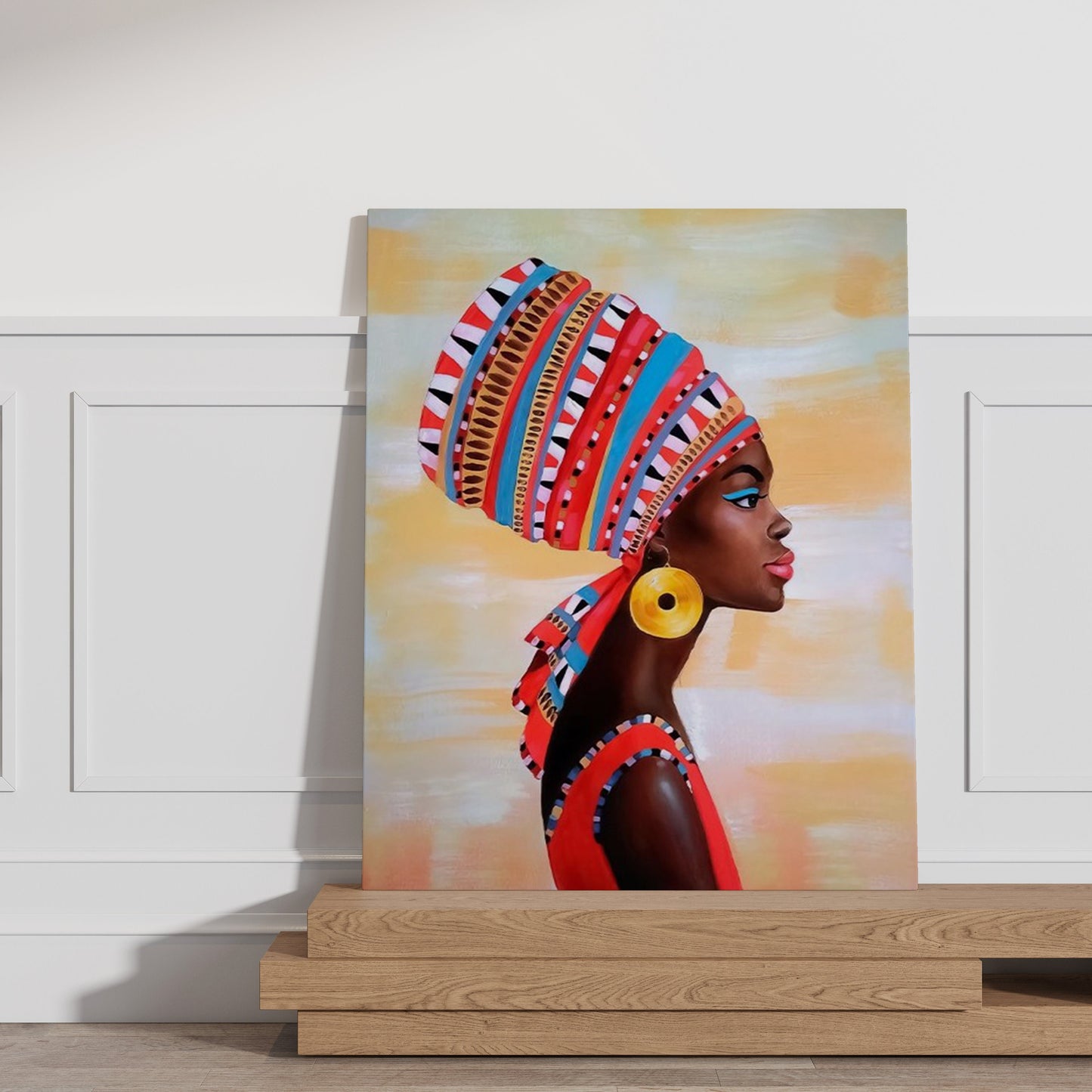 African Woman Art, African Woman Canvas, African Beauty Print, African Wall Art, Ethnic Canvas Print, Ethnic Woman Poster, Ready To Hang