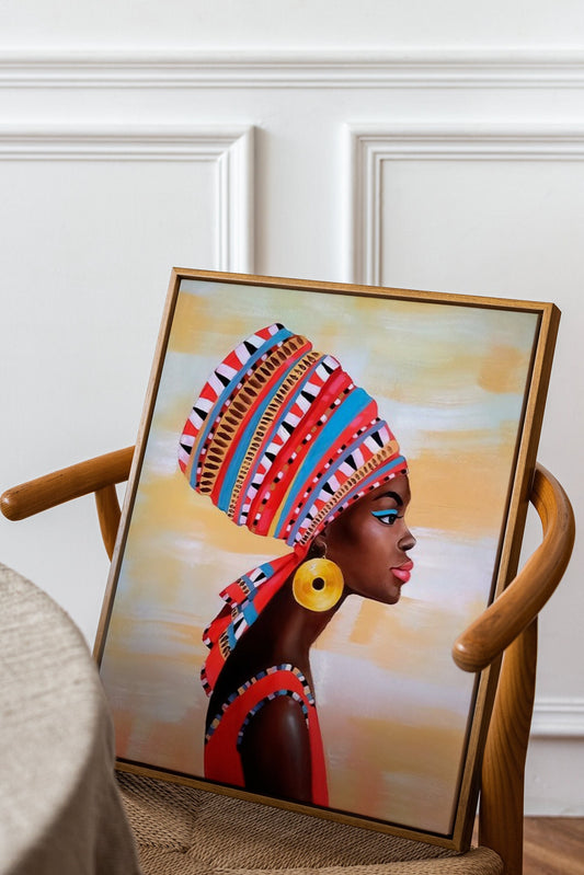 African Woman Art, African Woman Canvas, African Beauty Print, African Wall Art, Ethnic Canvas Print, Ethnic Woman Poster, Ready To Hang