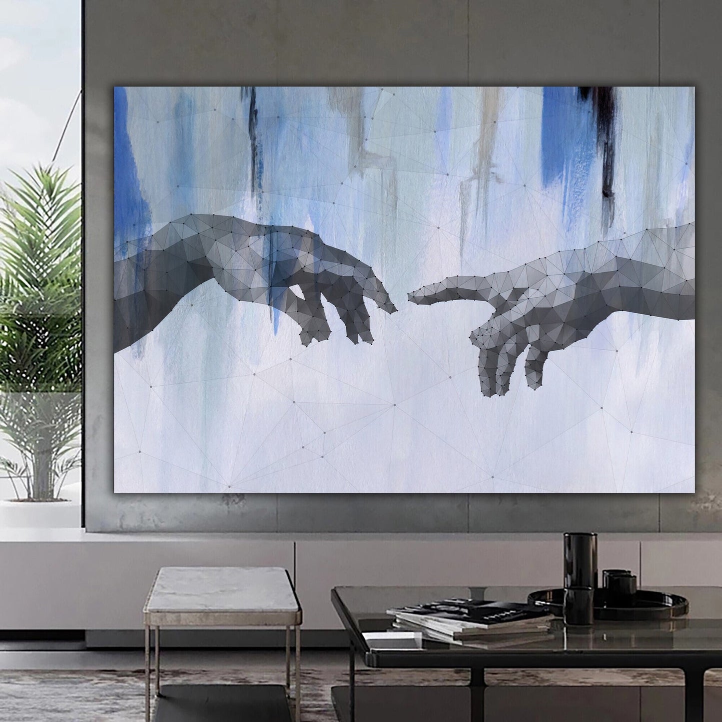 Abstract Fingers Canvas, Modern Wall Art, Contemporary Abstract Painting, Unique Home Decor