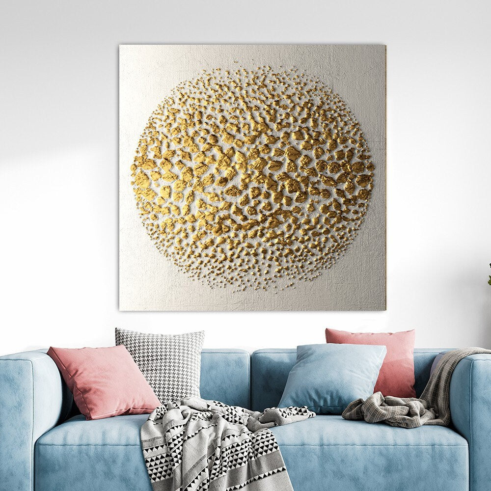 Abstract Modern Canvas Painting, Abstract Gold Art, Gold Canvas Print, Gold Color Canvas Painting, Home Wall Decoration, Modern Canvas Art