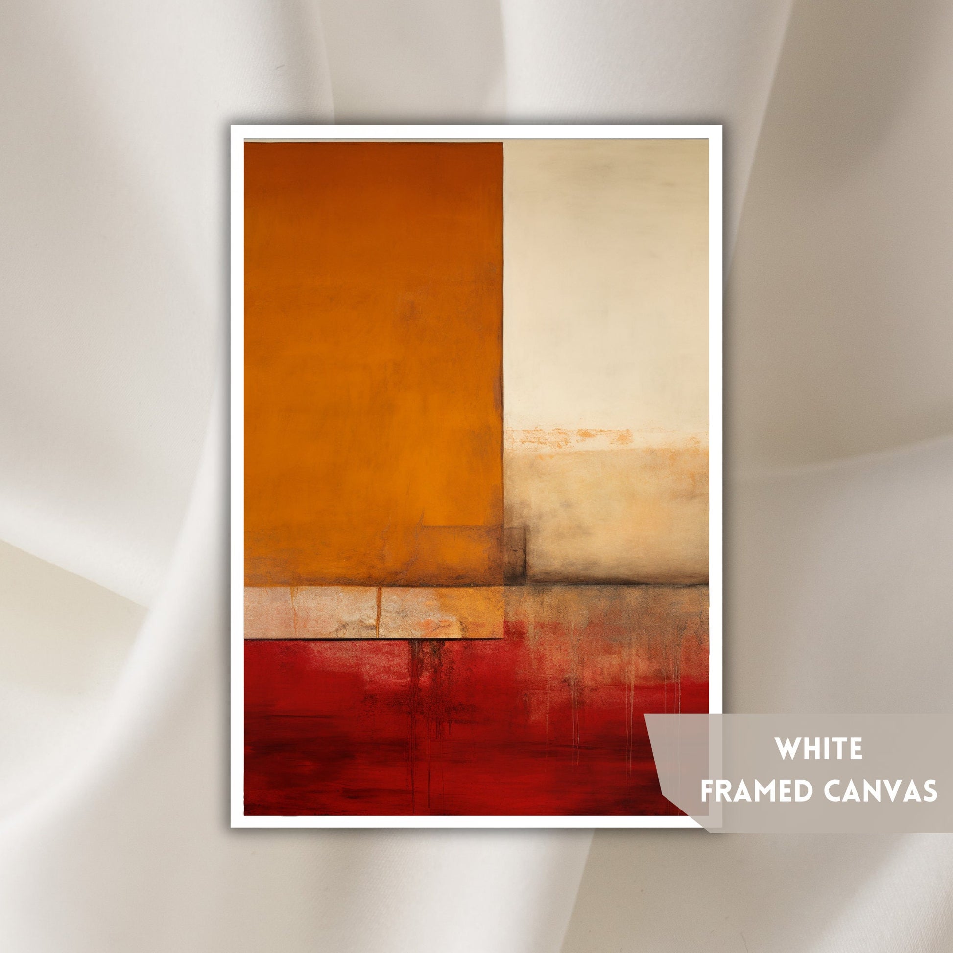 a picture of a white and orange painting