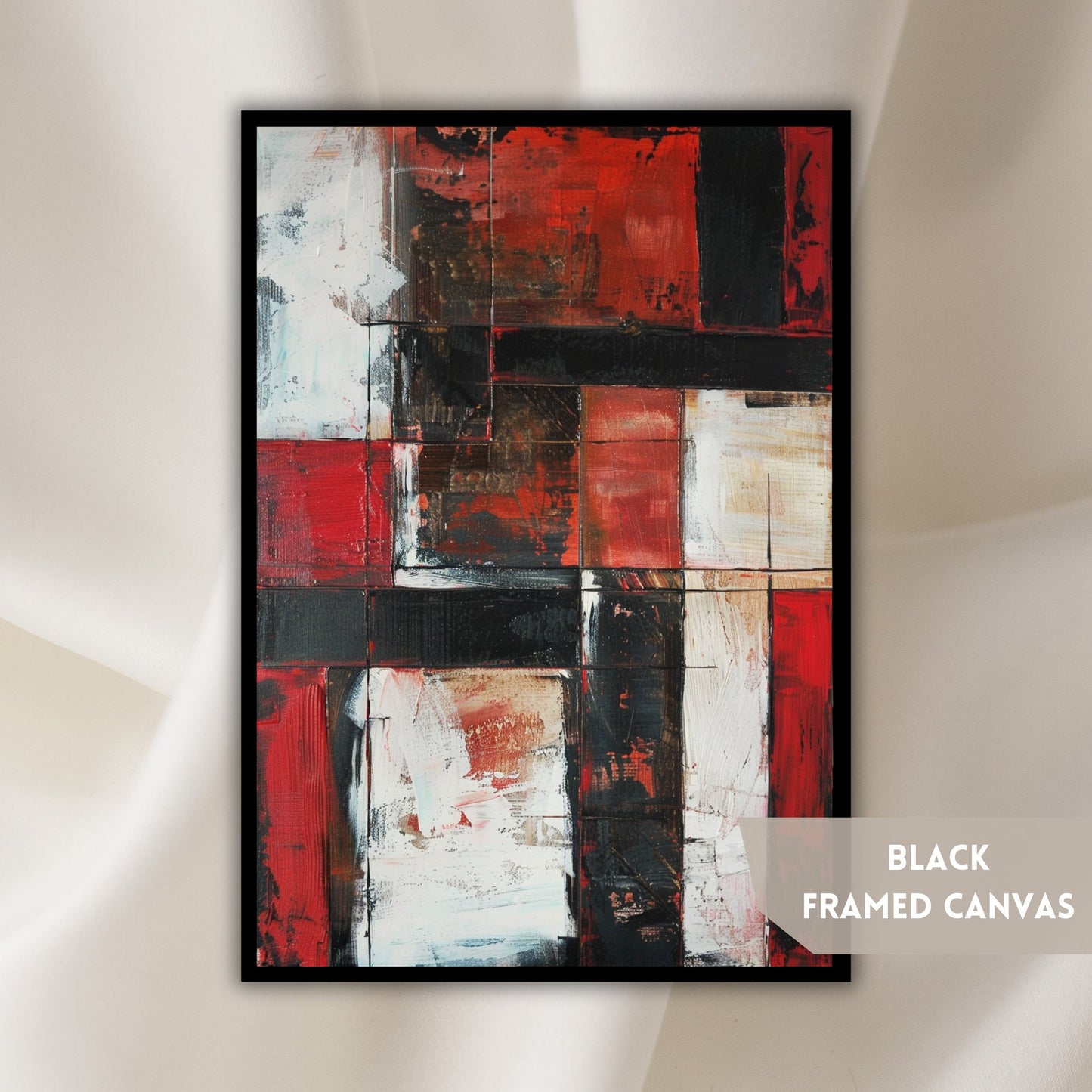 Abstract Canvas Art, Acrylic Painting, Red And Black Art, Modern Artwork, Housewarming Present, Home Decor, Handmade Painting,Art Lover Gift